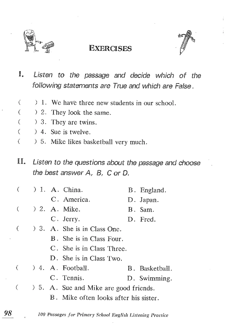 小学英语听力训练100篇_北京小升初全套文件_英语_赠送小学英语听力训练100篇