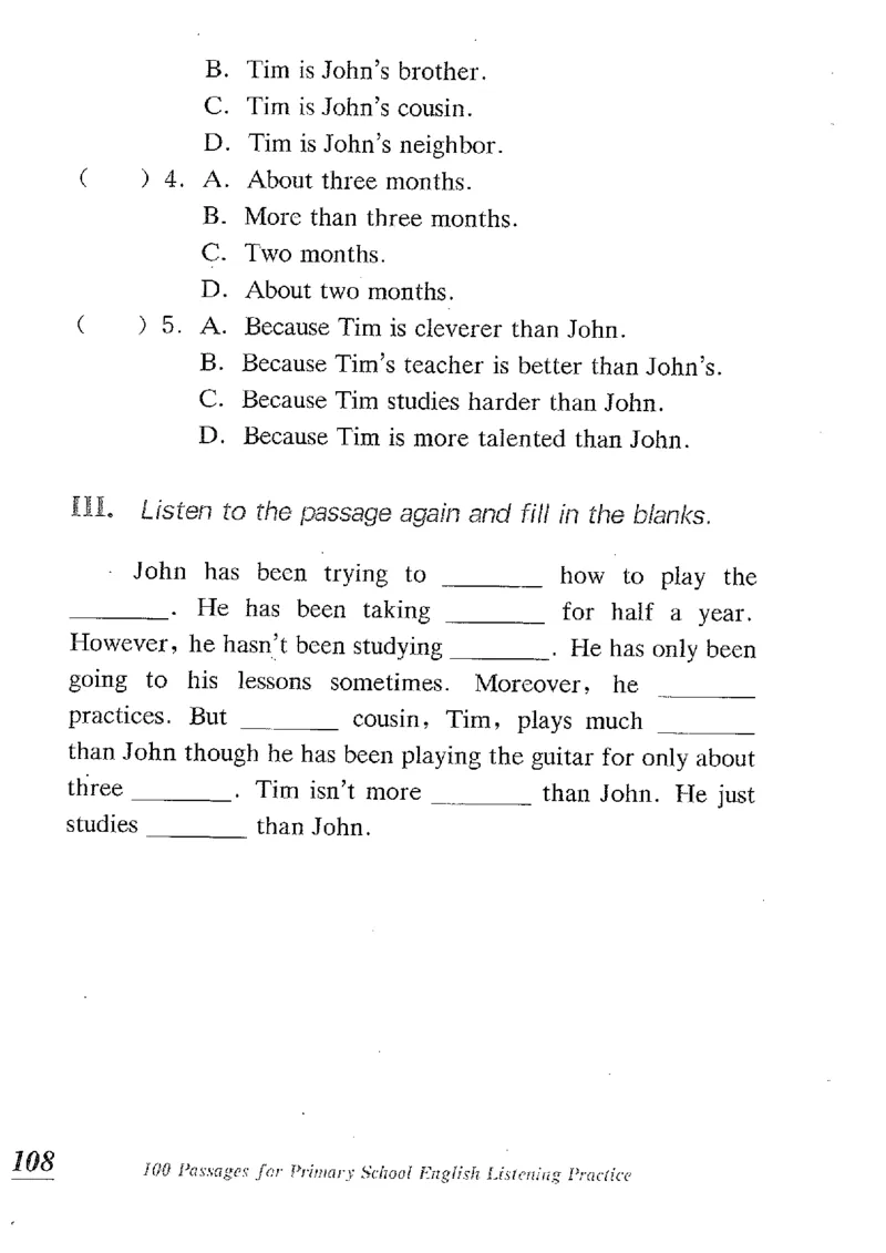 小学英语听力训练100篇_北京小升初全套文件_英语_赠送小学英语听力训练100篇