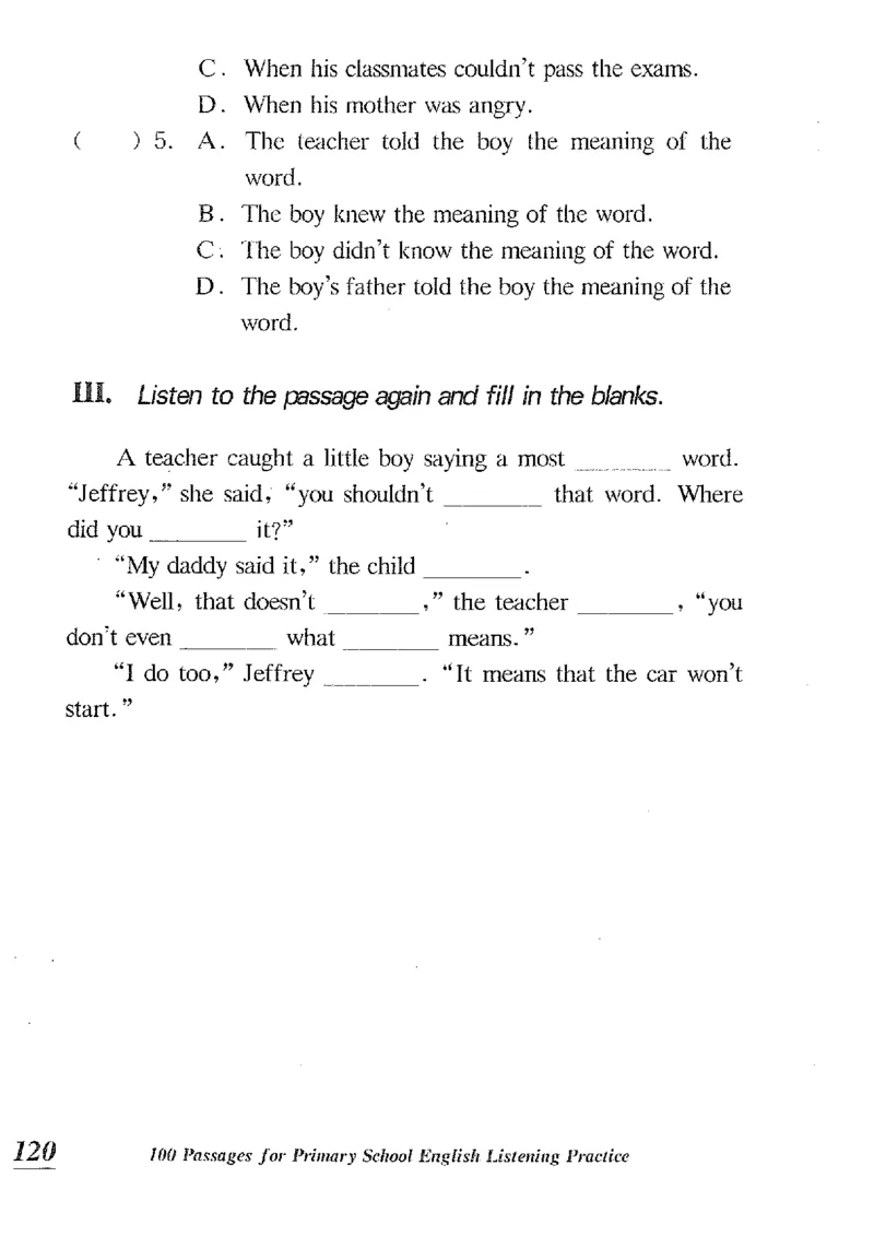 小学英语听力训练100篇_北京小升初全套文件_英语_赠送小学英语听力训练100篇