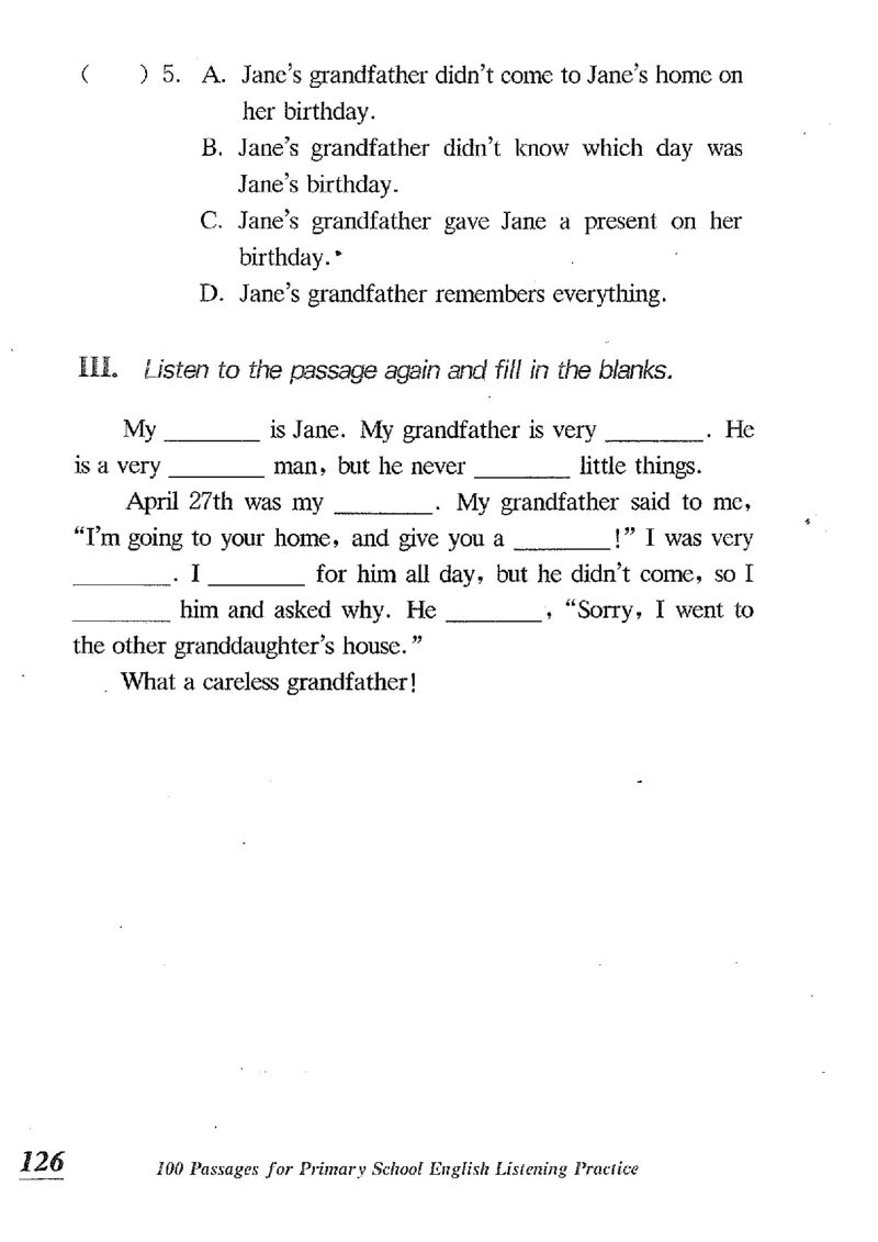 小学英语听力训练100篇_北京小升初全套文件_英语_赠送小学英语听力训练100篇