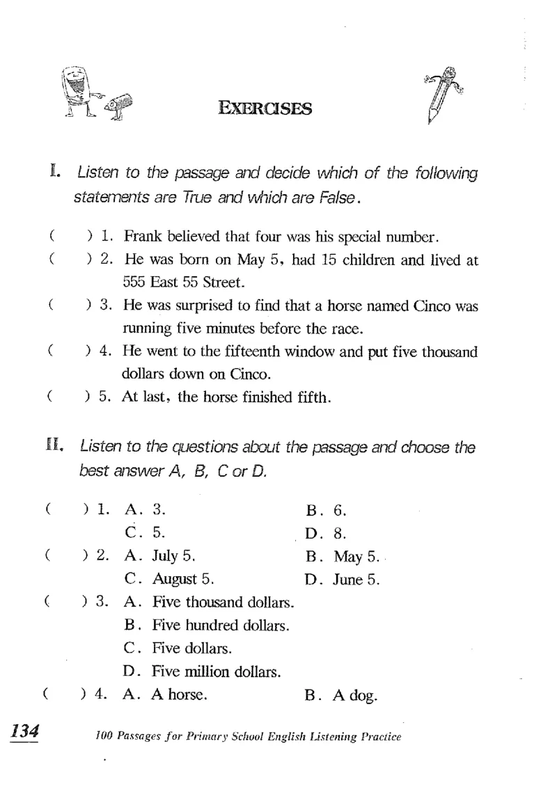 小学英语听力训练100篇_北京小升初全套文件_英语_赠送小学英语听力训练100篇