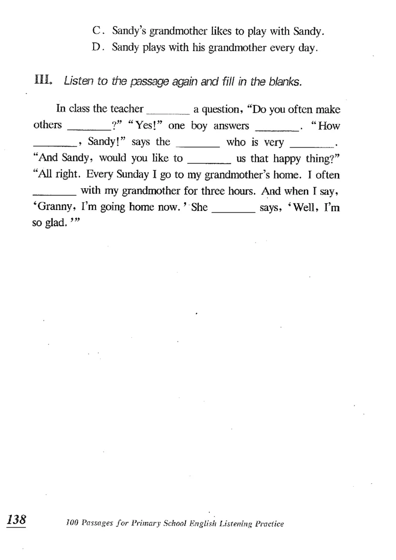 小学英语听力训练100篇_北京小升初全套文件_英语_赠送小学英语听力训练100篇