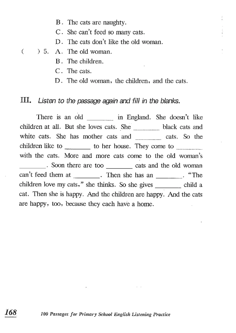 小学英语听力训练100篇_北京小升初全套文件_英语_赠送小学英语听力训练100篇