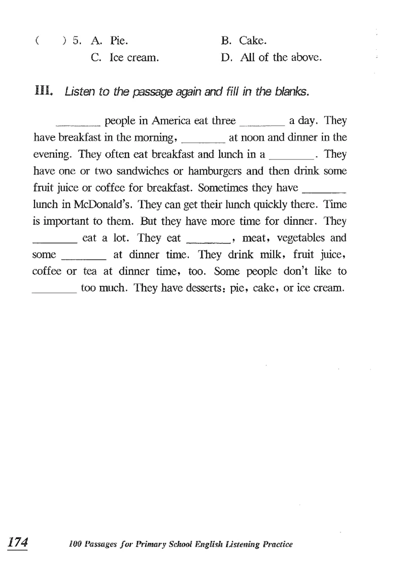 小学英语听力训练100篇_北京小升初全套文件_英语_赠送小学英语听力训练100篇