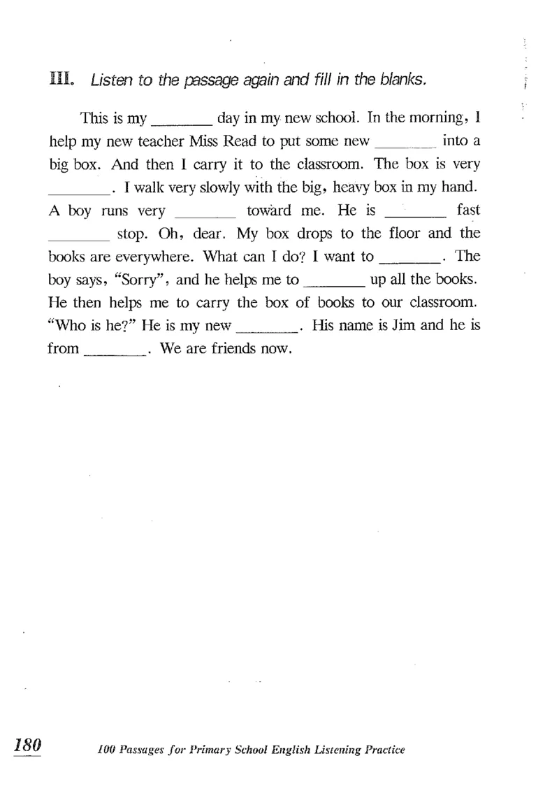 小学英语听力训练100篇_北京小升初全套文件_英语_赠送小学英语听力训练100篇