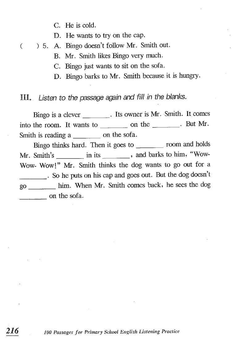 小学英语听力训练100篇_北京小升初全套文件_英语_赠送小学英语听力训练100篇