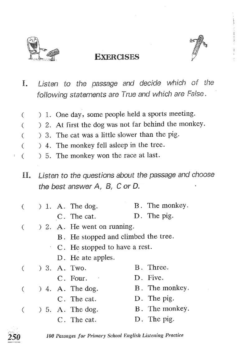小学英语听力训练100篇_北京小升初全套文件_英语_赠送小学英语听力训练100篇