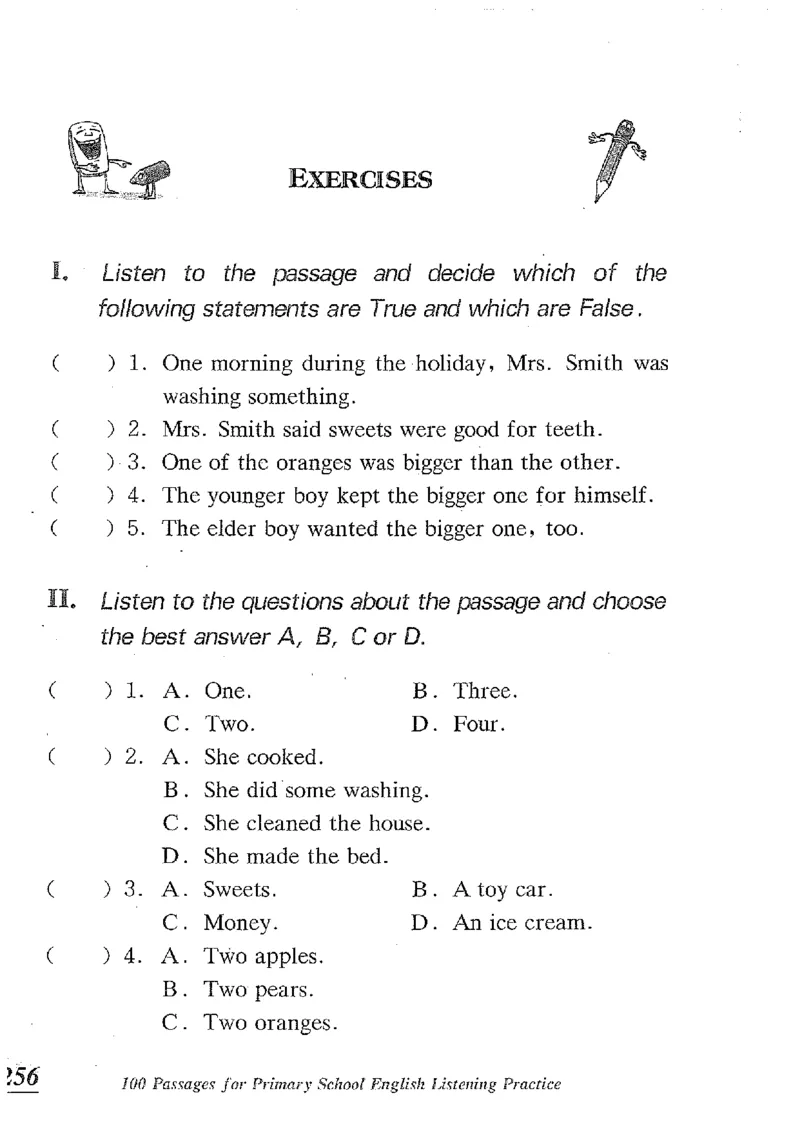 小学英语听力训练100篇_北京小升初全套文件_英语_赠送小学英语听力训练100篇