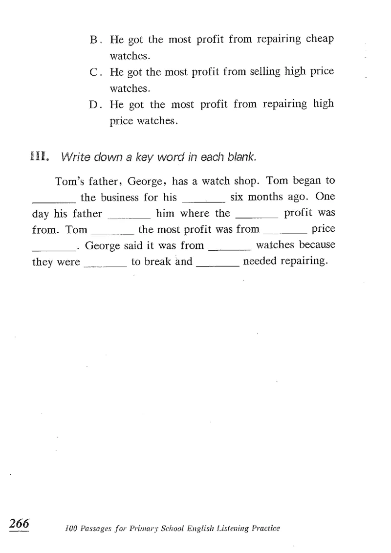 小学英语听力训练100篇_北京小升初全套文件_英语_赠送小学英语听力训练100篇