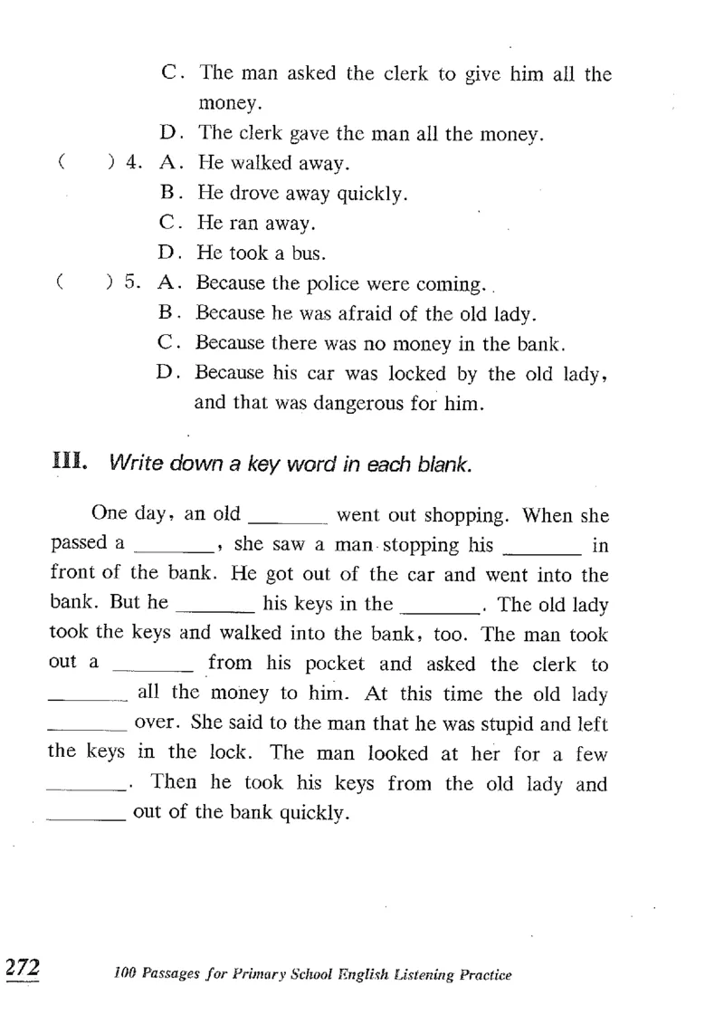小学英语听力训练100篇_北京小升初全套文件_英语_赠送小学英语听力训练100篇