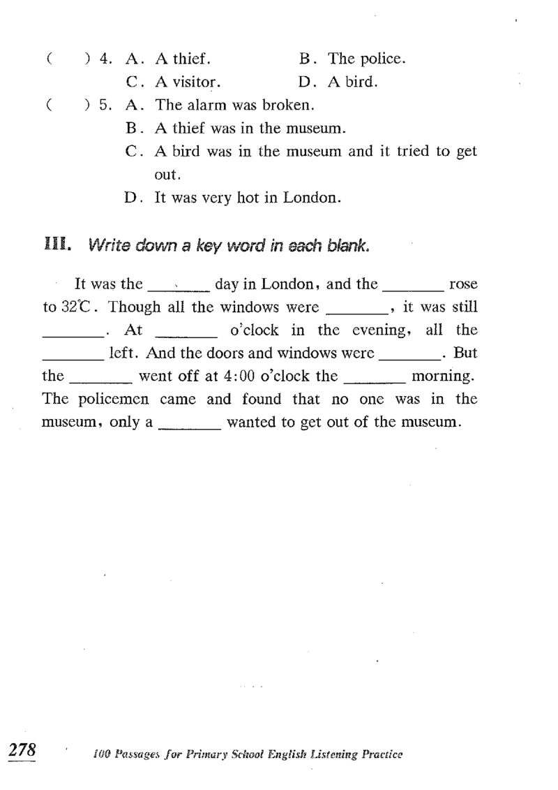 小学英语听力训练100篇_北京小升初全套文件_英语_赠送小学英语听力训练100篇