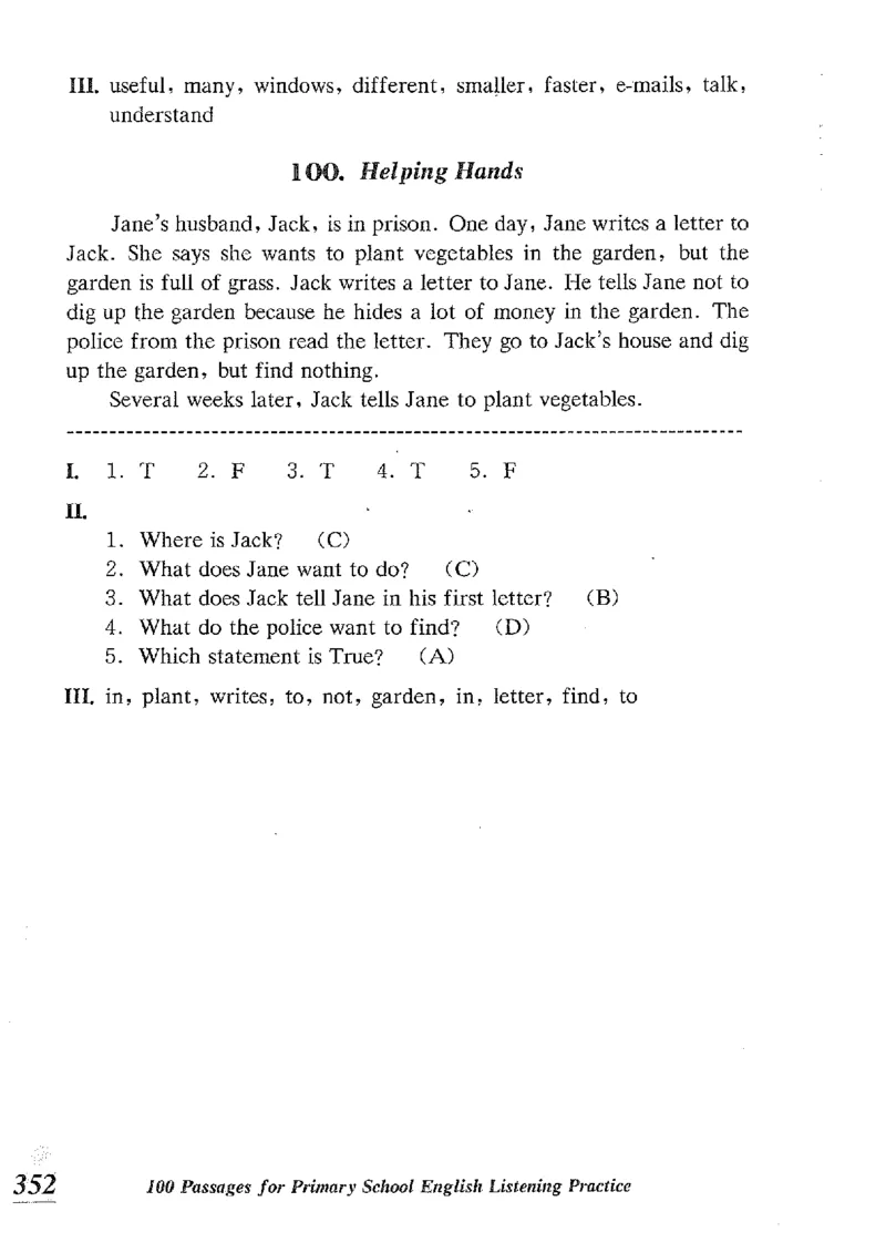 小学英语听力训练100篇_北京小升初全套文件_英语_赠送小学英语听力训练100篇