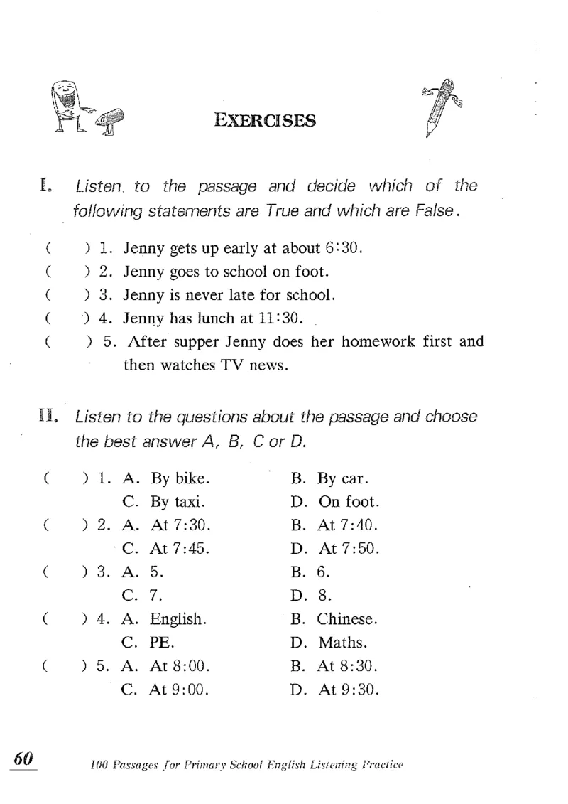 小学英语听力训练100篇_北京小升初全套文件_英语_赠送小学英语听力训练100篇