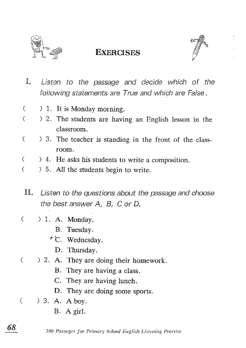 小学英语听力训练100篇_北京小升初全套文件_英语_赠送小学英语听力训练100篇