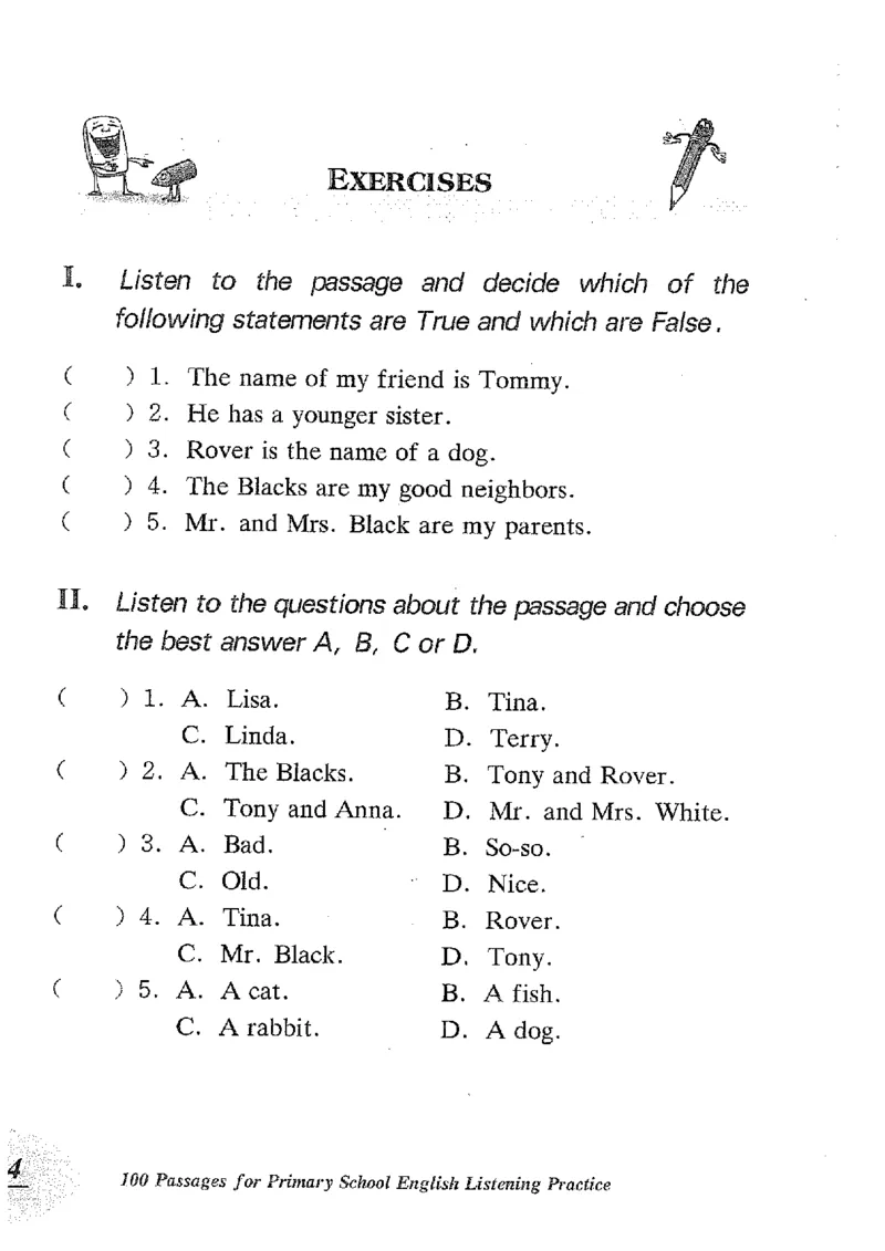 小学英语听力训练100篇_北京小升初全套文件_英语_赠送小学英语听力训练100篇