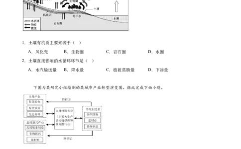 字节精准教育联盟2025-2026学年高三上学期1月期末地理试卷（含答案）_全国高考模拟卷_2026年2月_260205四川省字节精准教育联盟2026届高三上学期1月期末综合能力调查