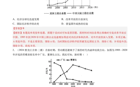 押第10题社会主义现代化建设新时期：改革开放与中国特色社会主义道路（解析版）_07高考历史_2024年新高考资料_52024三轮冲刺