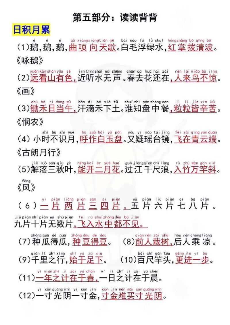 一年级上册语文重点复习_小学1-6年级常用的上册资源汇总_一年级上册资料