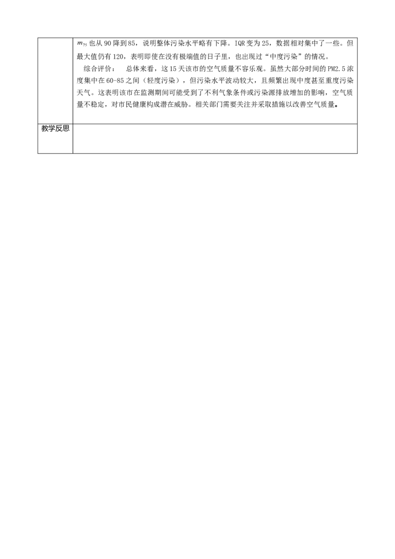 精3北师大版（2024）八年级数学上册第六章《数据的分析》6.2中位数与箱线图教学设计_北师大初中数学_8上-北师大版初中数学_初中数学北师大8上-2025秋季新版_第二套推荐25