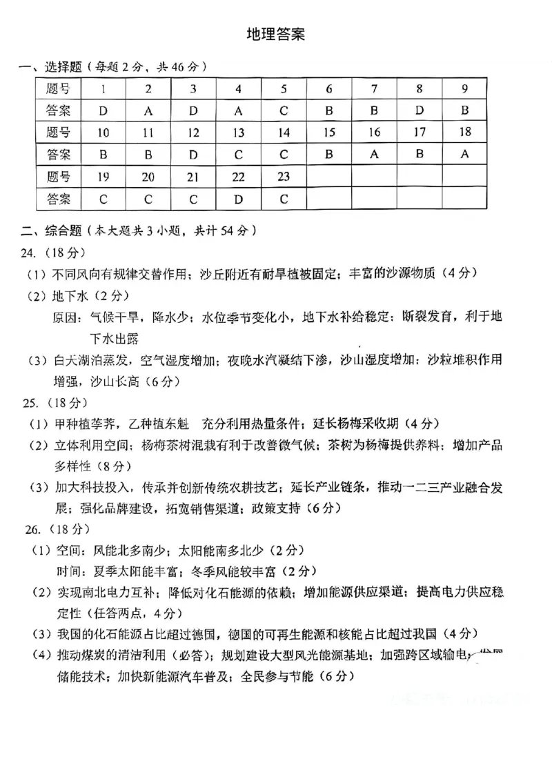 江苏省苏州市2025-2026学年高三上学期期末考试地理试卷（含答案）_全国高考模拟卷_2026年2月_260206江苏省苏州市2025-2026学年高三上学期期末考试（苏州零模）（全科）
