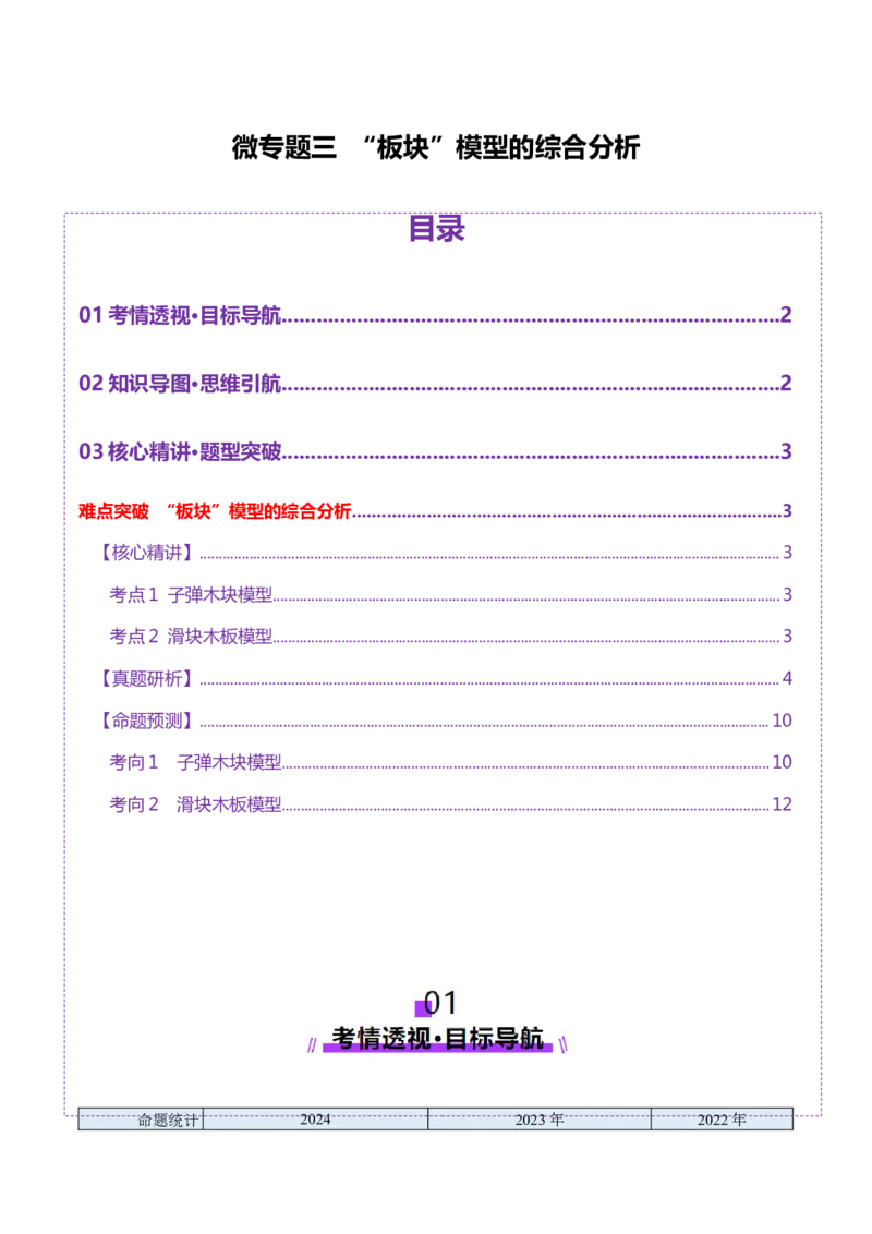 微专题三&ldquo;板块&rdquo;模型的综合分析（讲义）（解析版）_03高考英语_2025年新高考资料_二轮复习_01高考语文等多个文件_上好课2025年高考物理二轮复习讲练测（新高考通用）