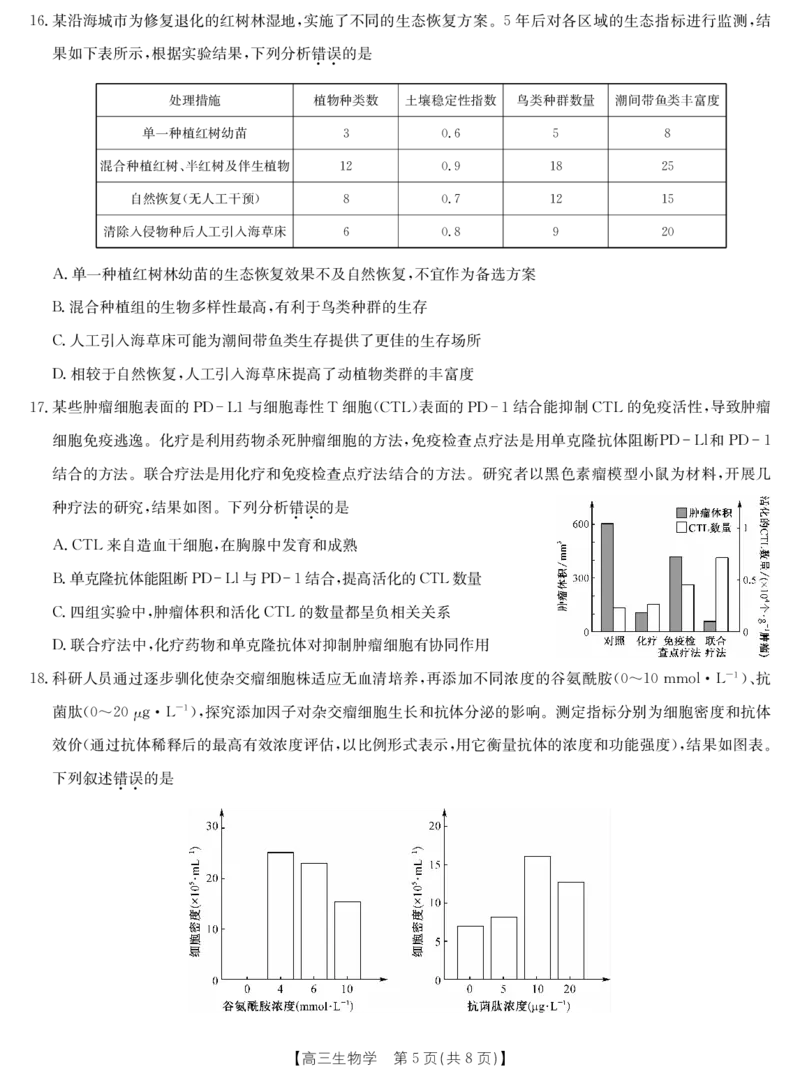 生物-十堰市高三元月调研考_全国高考模拟卷_2026年2月_2602032026届湖北省十堰市高三年级元月调研考试一模测试_2026届湖北省十堰市高三年级元月调研考试一模测试生物试题