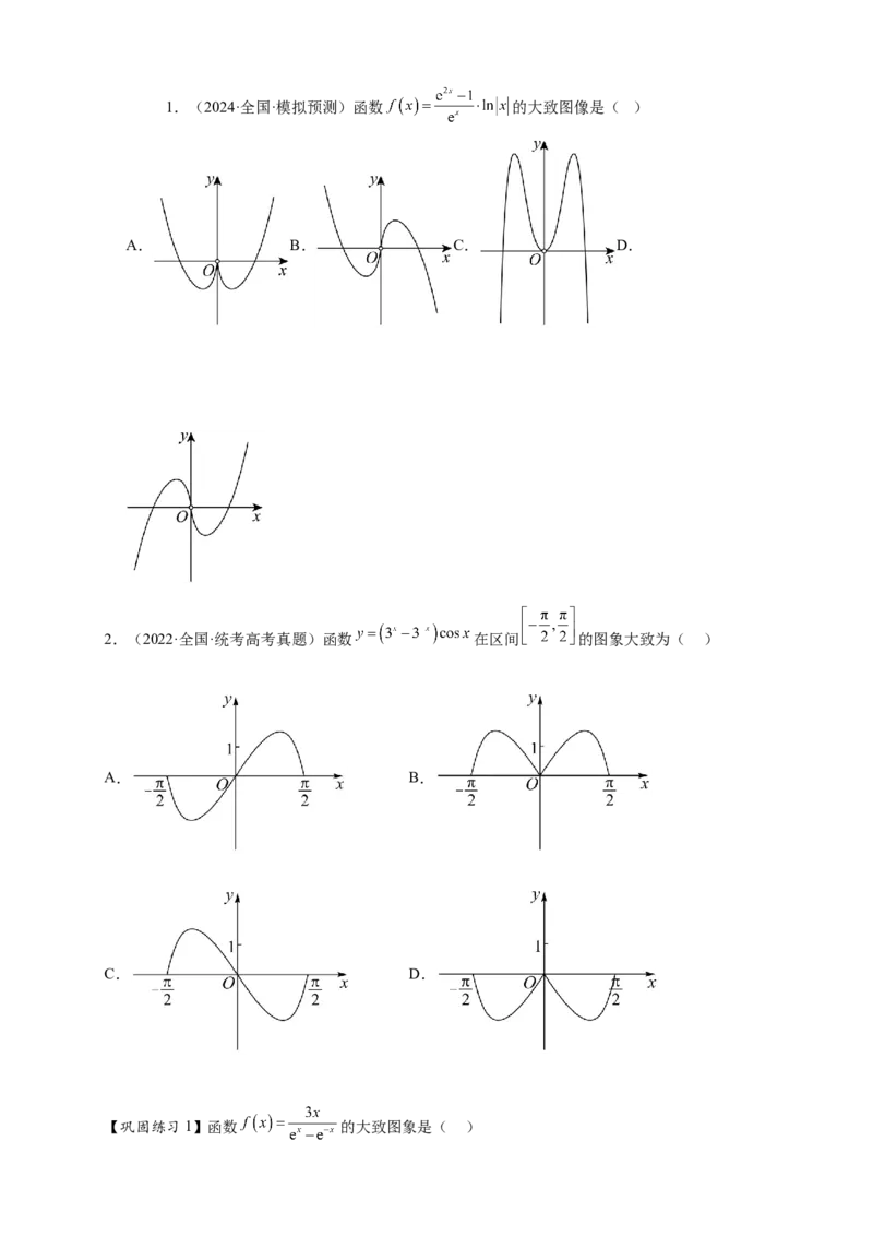 热点专题2-6函数与图像（原卷版）8类题型-2025年高考数学热点题型追踪与重难点专题突破（新高考专用）_2025年新高考资料_二轮复习