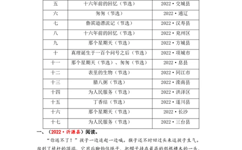 专题24课内阅读综合训练（三）-2023年小升初语文真题汇编（全国版）_北京小升初全套文件_语文_2023届小升初语文真题汇编（全国版）(55)份