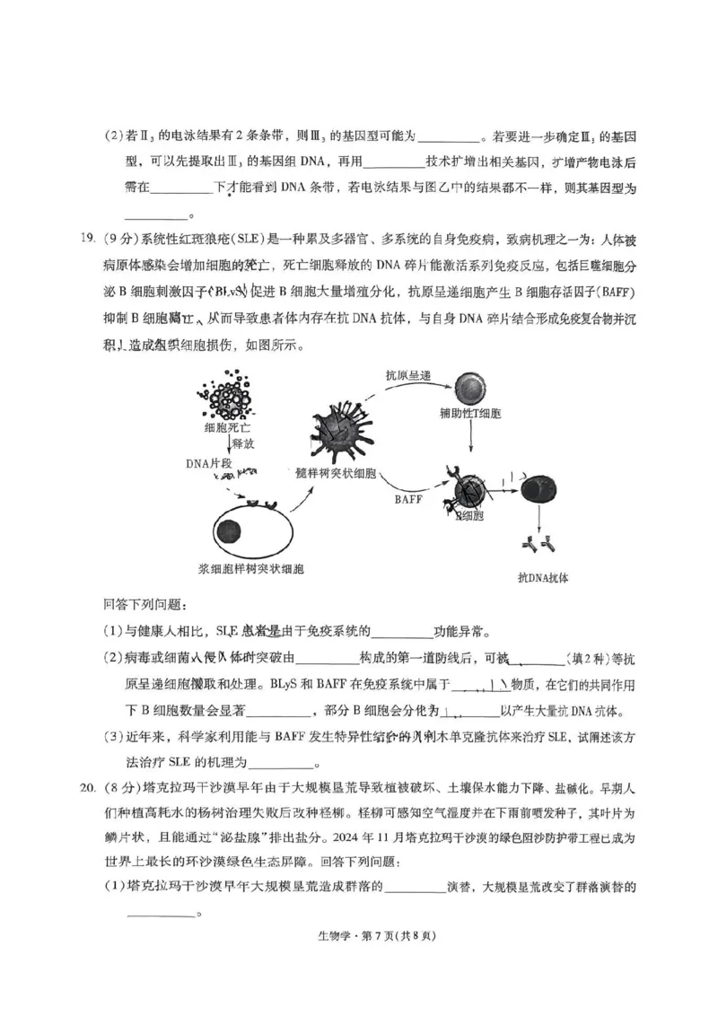 昆明市第一中学2026届高三年级第六次联考生物_全国高考模拟卷_2026年2月_260201云南省昆明市第一中学2026届高三上学期1月复习诊断（第六次联考）(全科）