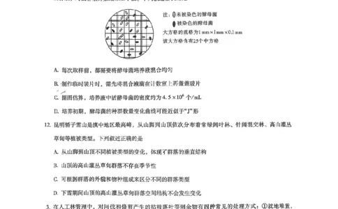 昆明市第一中学2026届高三年级第六次联考生物_全国高考模拟卷_2026年2月_260201云南省昆明市第一中学2026届高三上学期1月复习诊断（第六次联考）(全科）