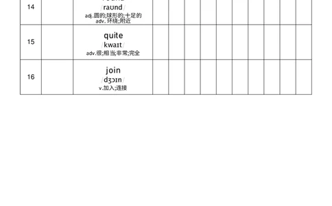 Unit4艾宾浩斯记忆表_小学教辅2026新版+暑假衔接_《小学英语单词默写表》_外研版（三起）_3-6年级上册_2025秋四年级上册新教材单词默写_Unit4