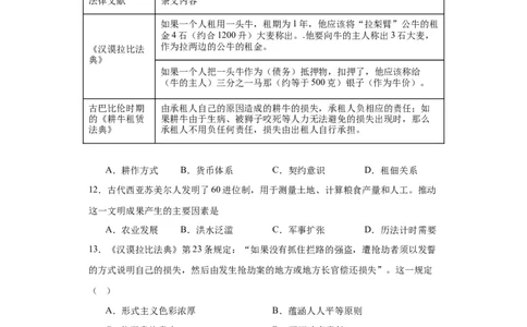 古代西亚、非洲文化专项练习--2024届高三历史统编版二轮复习原卷版_07高考历史_2024年新高考资料_2.2024二轮复习_2024届高三历史统编版二轮复习专项训练