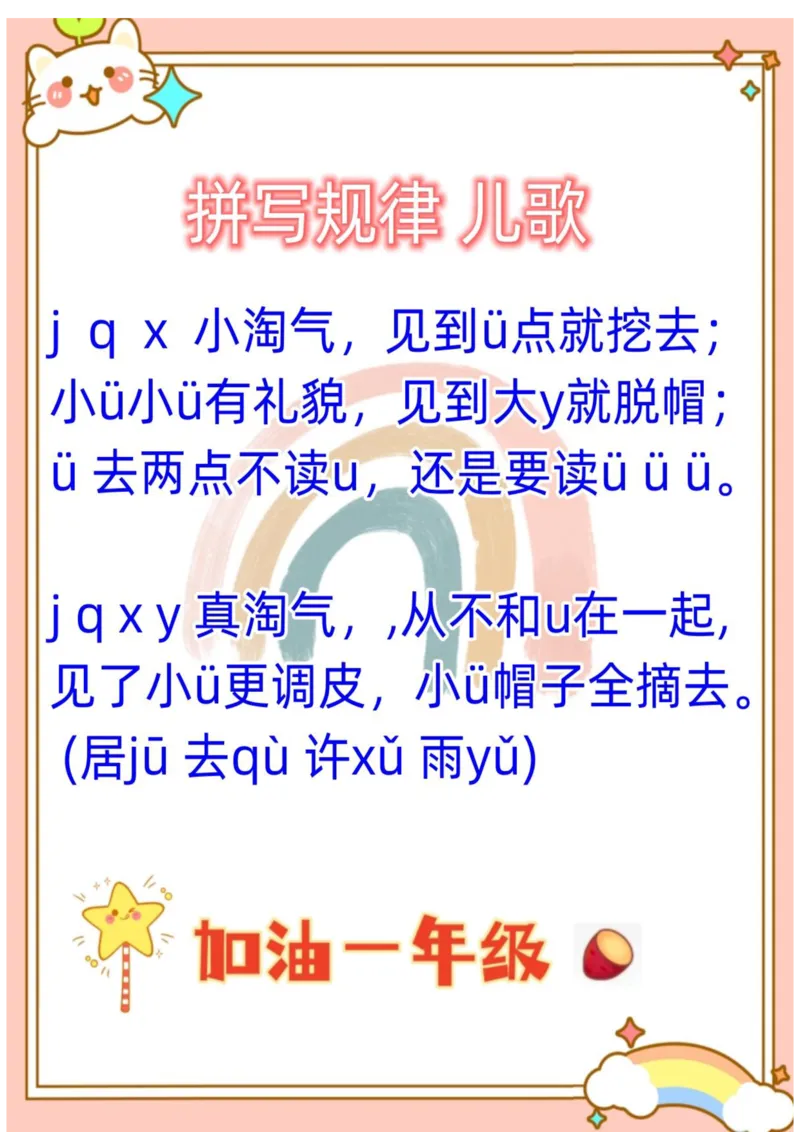 一年级拼音-&uuml;去掉两点专项练习（答案）_小学1-6年级常用的上册资源汇总_一年级上册资料