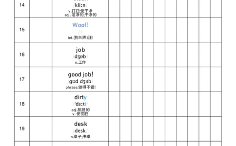 Unit2艾宾浩斯记忆表_小学教辅2026新版+暑假衔接_《小学英语单词默写表》_外研版（三起）_3-6年级上册_2025秋四年级上册新教材单词默写_Unit2