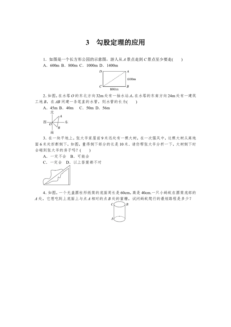 课时小练习_北师大初中数学_8上-北师大版初中数学_旧版_05习题试卷_1课时练习_赠送：8分钟小练习