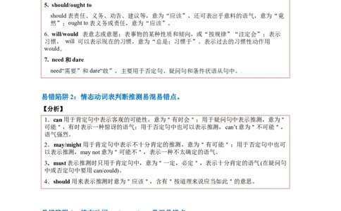 易错点09情态动词和虚拟语气（4大陷阱）-备战2024年高考英语考试易错题（原卷版）_03高考英语_新高考复习资料_2024年新高考资料_专项复习资料