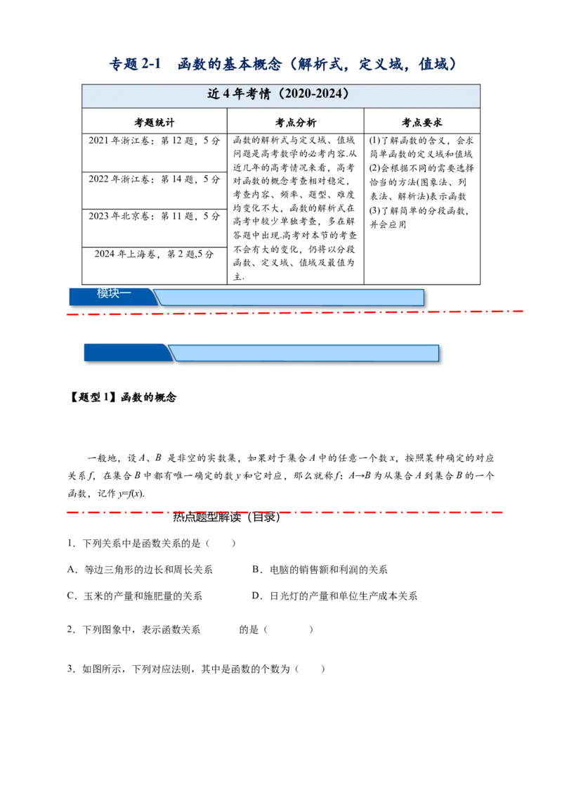 热点专题2-1函数的基本概念及其性质（解析式，定义域，值域）（原卷版）_2025年新高考资料_二轮复习_2025年高考数学二轮热点题型追踪与重难点专题突破（新高考专用）