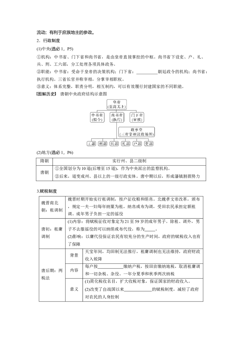板块1第2单元第6讲　三国两晋南北朝至隋唐的政治创新_07高考历史_2024年新高考资料_1.2024一轮复习_2024年高考历史一轮复习讲义（部编版）_学生版在此文件夹_学生用书Word版文档