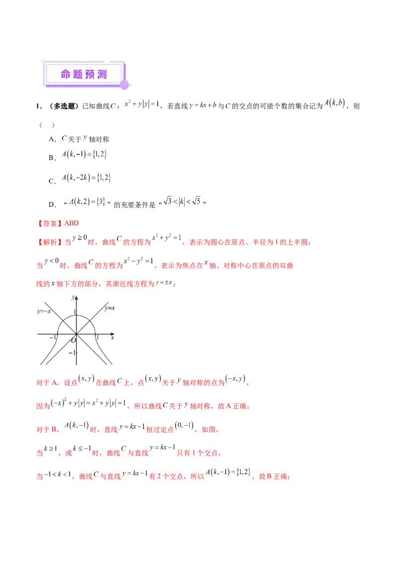 思想02融合数形结合思维以直观阐释数学关系（解析版）_2025年新高考资料_二轮复习_上好课2025年高考数学二轮复习讲练测（新高考通用）3379306