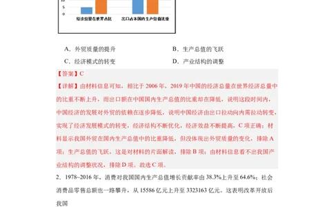 改革开放和社会主义现代化建设的巨大成就专项练习--2024届高三历史统编版二轮复习解析版_07高考历史_2024年新高考资料_2.2024二轮复习_2024届高三历史统编版二轮复习专项训练