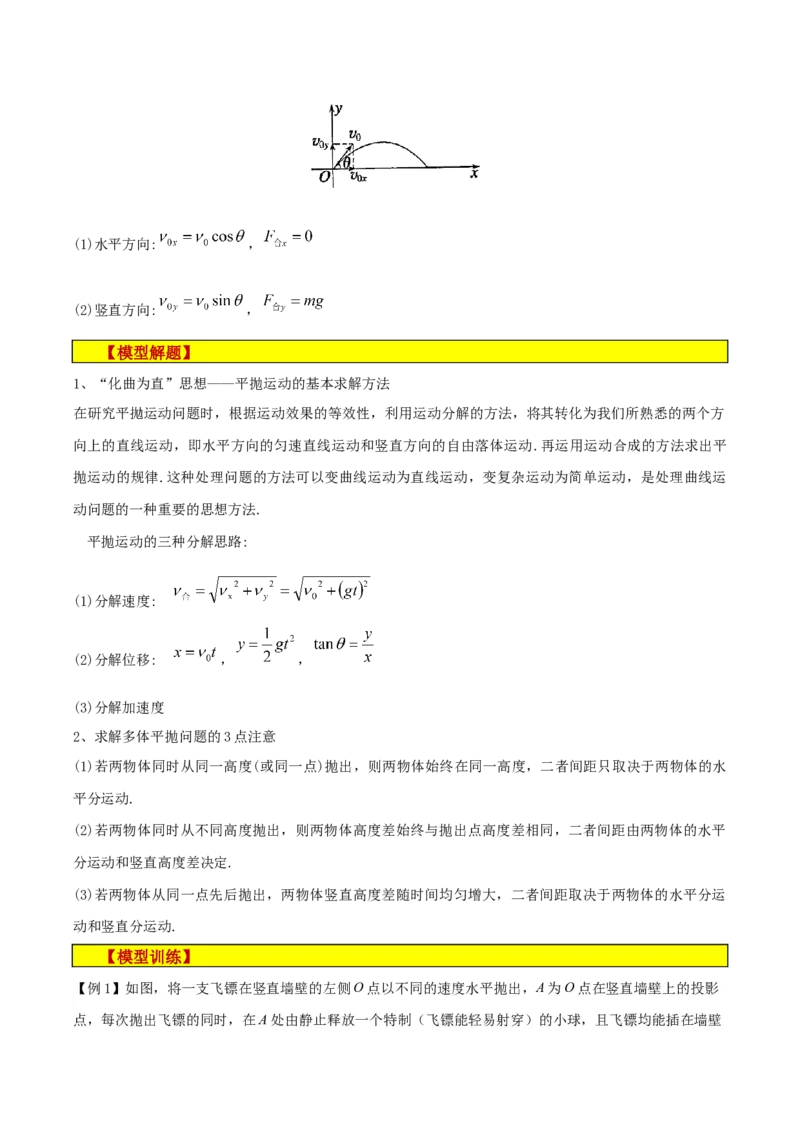 模型08、平抛模型（解析版）_全国高考模拟卷_2024各科知识点合卷集（非实时各地名校卷）_巧解题2024高考物理模型全归纳(12)份_模型08、平抛模型巧解题2024高考物理模型全归纳