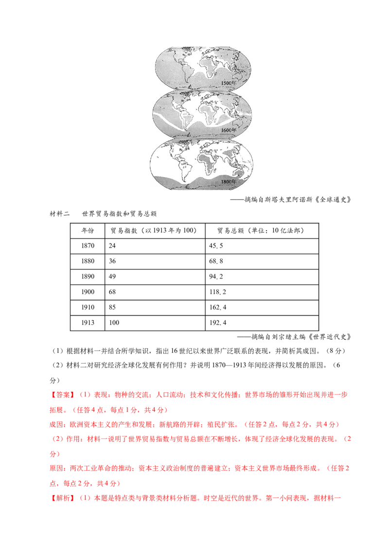 信息必刷卷04（16+4）（解析版）_07高考历史_2025年新高考资料_2025考前信息卷_2025年高考历史考前信息必刷卷（新高考通用）34445865