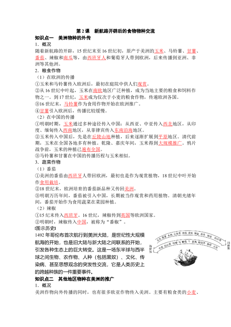 历史选择性必修2经济与社会生活（教师版）35页_07高考历史_2025年新高考资料_专项复习_统编版高中历史知识点总结（教师版+学生版）