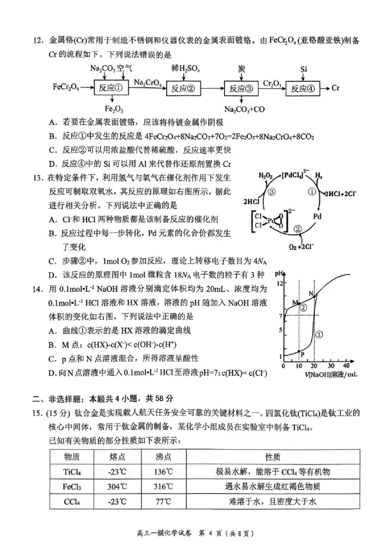 岳阳市2026届高三年级教学质量监测（一）化学_全国高考模拟卷_2026年2月_260210湖南省岳阳市2026届高三年级教学质量监测（一）（全科）