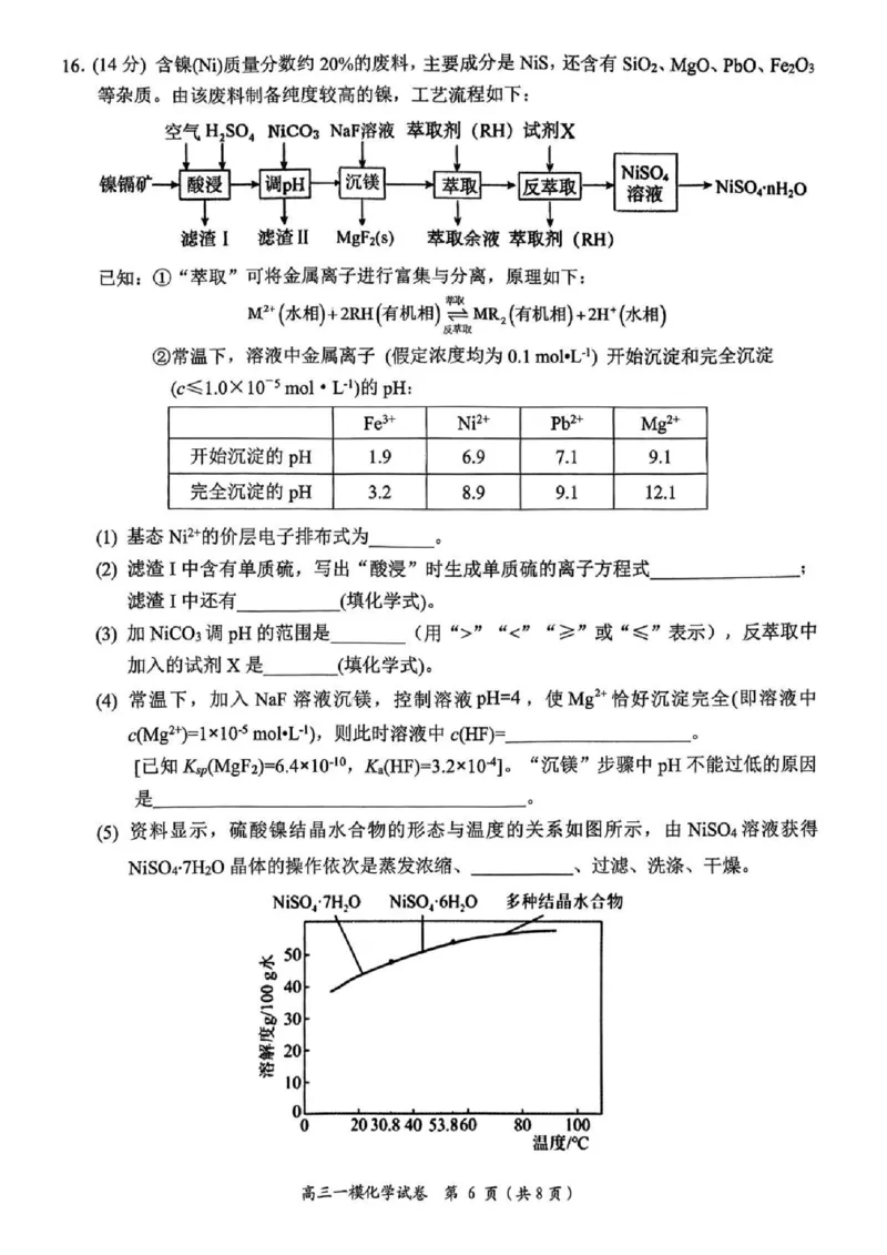 岳阳市2026届高三年级教学质量监测（一）化学_全国高考模拟卷_2026年2月_260210湖南省岳阳市2026届高三年级教学质量监测（一）（全科）