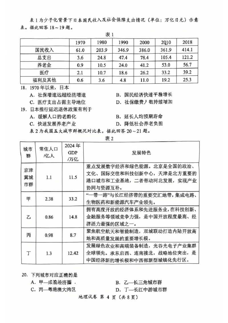 地理卷+答案常州高三期末2601_全国高考模拟卷_2026年2月_260201常州市2025-2026学年第一学期高三期末质量调研（全科）_常州市2025-2026学年第一学期高三期末质量调研地理+答案