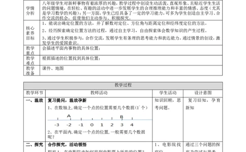精1北师大版（2024）八年级数学上册第三章《位置与坐标》3.1确定位置教学设计_北师大初中数学_8上-北师大版初中数学_初中数学北师大8上-2025秋季新版_第二套推荐25