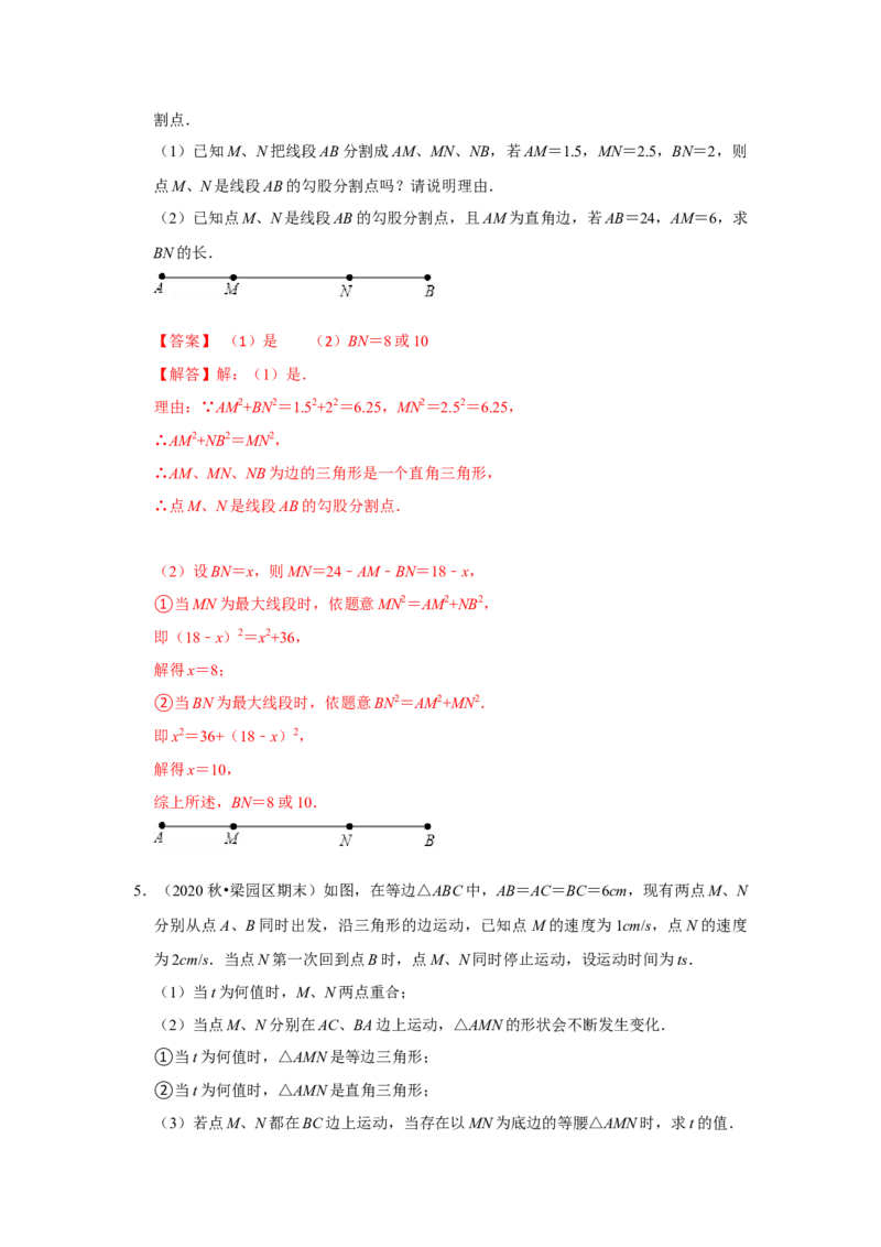 （挑战压轴）专题1.5勾股定理与分类讨论-2022-2023学年八年级数学上册《同步考点解读&bull;专题训练》（北师大版）_北师大初中数学_8上-北师大版初中数学_旧版_06专项讲练