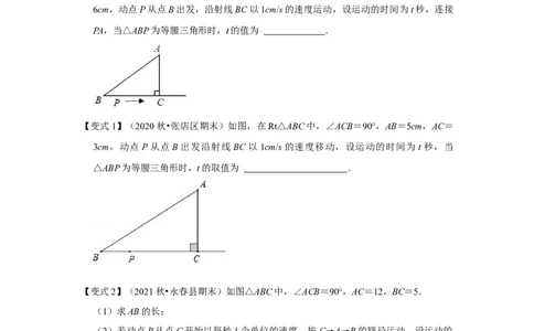 （挑战压轴）专题1.5勾股定理与分类讨论-2022-2023学年八年级数学上册《同步考点解读&bull;专题训练》（北师大版）_北师大初中数学_8上-北师大版初中数学_旧版_06专项讲练