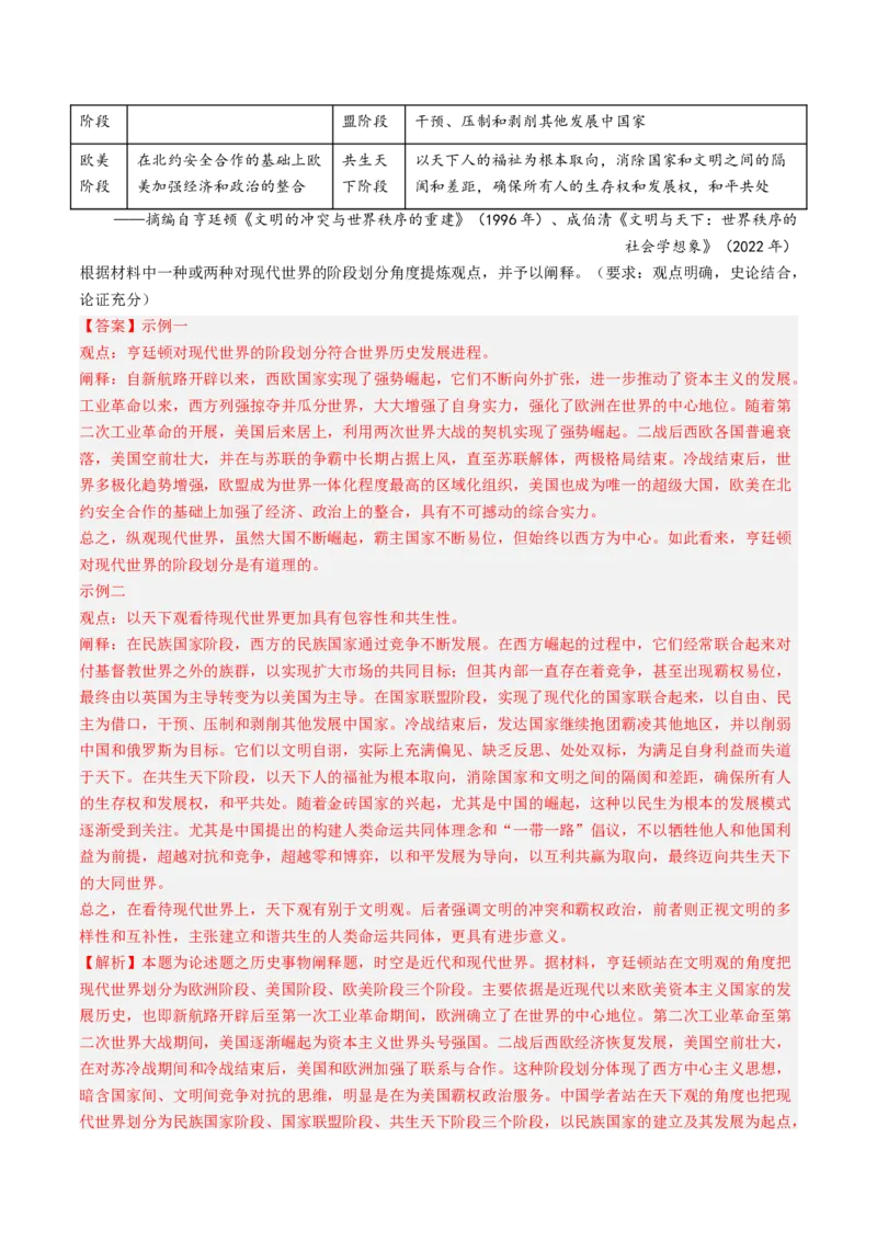 押第20题世界近现代化（解析版）_07高考历史_2024年新高考资料_52024三轮冲刺_备战2024年高考历史临考题号押题（辽宁、黑龙江、吉林专用）322866720